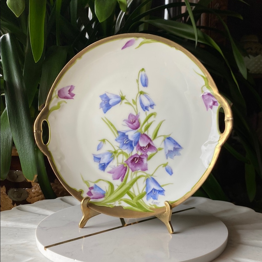 Antique PT Bavaria Floral + Gilded Gold Decorative Plate - Tirschenreuth Germany